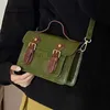 Shoulder Bags Bags Women's Vintage Soul Bag Elegant and Elegant Autumn Green Vintage Simple All Square Messenger Bagcatlin_fashion_bags