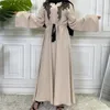 エスニック服eidラマダンアバヤイスラム教徒の女性カジュアルマキシドレストルコアラブイスラムイスラムドバイカフタンヒジャーブローブベルトジャラビヤカフタンガウン