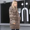 Kadınlar kürk sahte vizon ceket büyük boy kadınlar kış doğal paltolar kadın sıcak kalın uzun orijinal deri ceketler bayanlar çıkarılabilir 2023 231023