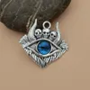 15Pcs Vintage Evil Eye Demon Skull Head Oxhorn Pendant For DIY Jewelry Making Necklace Accessaries A-822