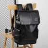 wholesale men shoulder bag 2 styles trend polka dot student backpack outdoor sports and leisure thickened leather backpacks Joker color matching handbag