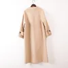 Inverno design original trench coat de lã dupla face cashmere casaco feminino comprimento médio plus size lã de alta qualidade solto casaco de lã espessado