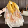 Foulards 2023 Laine de soie Femmes Écharpe Broderie Châle Wraps Foulard Femme Hijab Bandana Lady Fleurs Plage Étoles