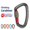 Carabiners utomhus professionell bergsklättring carabiner 25kn lås d-form säkerhet spänne för nycklar verktygsutrustning 231024