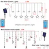 LED Strings Solar Light String Rideau Romantique Corde Lumières avec télécommande Étoile extérieure Guirlande Lune Lampe Bar Décoration de la Maison P Dhhtl