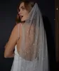 Blingbling brilhante lantejoulas véus de noiva longo luxo noiva véu casamento catedral champanhe fio colorido real com pente acessórios para o cabelo cl2809