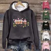 Felpa con cappuccio da donna Felpa Buon Natale Top Pullover carino Camicetta causale festiva Atletica Etnica Folk Running