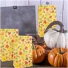 Present Wrap Thanksgiving Väskor Fall Leaves Party Treat Autumn Goody Supply 24ct Drop Delivery Amysi