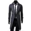 Trenchcoats voor heren, jas met dubbele rij knopen, wolmix, herfst winter, effen, casual, slim fit, lange jas, modekleding 231023