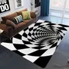 Teppich 3D Illusion Teppich Eingang Bodenmatte Geometrische optische Fußmatte rutschfeste Bodenmatte Wohnzimmer Dekor Teppich R231024