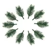 Декоративные цветы 10 шт. искусственные зеленые растения сосновые иголки ветки для рождественской елки украшения свадебной вечеринки DIY гирлянда венок