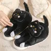 Tofflor Comwarm Cute Cat Plus For Women Men Home Furry Slippers Inomhus Kaii Golvskor Icke-halkfluffiga vinter Varma tofflor T231024