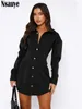 Robes décontractées Mode Élégant Automne Manches longues Femmes Mini Blouse Robe Bouton 2023 Sexy Soirée Soirée Club Tenues Y2K