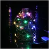 LED-Strings Lichterketten 2M 20LEDs Cr2032 Batteriebetriebene Kupferdrahtfee für Weihnachtsgirlandendekoration Drop Delivery Lightin Dhvzn