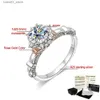 Trouwringen Moissanite Ring voor dames 18K vergulde 1CT D-kleur trouwring Rose goud verlovingssieraden S925 zilveren ringen origineel gecertificeerd Q231024