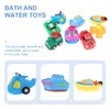 Babybadjespeelgoed 8 Voertuigbadspeelgoed Water Drijvend Vliegtuig Auto Treinmodel Sneldrogend Bad Kinderkamer voor BabyWillekeurige stijl 231024