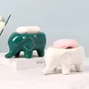 Tvålrätter Elefant Shape Soap Dish Holder Ceramic Soap Box With Drain Water Soap Tork Rack Svamp Dry Soap Container Badrum Tillbehör 231024