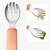 Tazze Piatti Utensili Posate Forchetta in acciaio inox Cucchiaio corto Forchetta Set Stoviglie per neonati Cucchiaio da addestramento per mangiare Stoviglie per bambini 231024