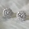 Stud Oorbellen DIWENFU 925 Zilveren Sterling Witte Diamanten Sieraden Oorbel Voor Vrouwen Ronde Bohemen