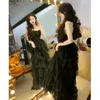 Robes de soirée robe de soirée noire femme 2023 lumière luxe haut de gamme hôtesse d'anniversaire sans bretelles