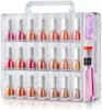 Nail Practice Display Portable Polish Organizer Clear Double Side Holder Gel Storage för 48 flaskor med 6 justerbara avdelare 231023