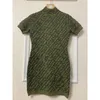 Women's stand collar short sleeve knitted jacquard weave letter pattern bodycon tunic sexy dress SML