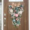 Flores decorativas lágrima swag pvc enfeites de natal grinalda pingente para a parede do feriado porta da frente pendurado decoração casa