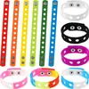 12 Pcs Silicone Charm Bracelets Kids Silicone Wristbands Adjustable Rubber Bracelets Colorful Cute Bracelets with Holes for Shoe Charm Girls Boys Birthday Party