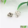 Charms 200st -legering Rose Flower Charms hängsmycken för smycken tillverkar örhängen halsband diy tillbehör antik Sier 7x8x9mm smycken jud dhx5q