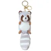 Keychains Big Tailed Plush Raccoon Charm Keychain Soft Stuffed Ornament Keyring Lovely Pendants For Purse Bag Backpack Handbag