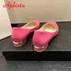 فستان أحذية Aphixta Orange Spring Autumn Woman مدببة إصبع القدم شقق الكعب براءات اختراع جلدية على المتسكعون الأزياء بالإضافة إلى حجم كبير 231024