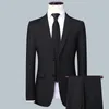 Mens Suits Blazers High Quality Blazer Waistcoat Trousers Men Simple Business Elegant Fashion Job Interview Gentleman Suit Slim 3piece 231023