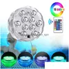 Andere LED-Beleuchtung 10 blinkende Farbwechsel-Tauchlichter Dekorative Fischschüssel-Lichtvase-Basis-Blumenlampe für Hochzeit Hallow Dhqqi