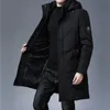 Mens Down Parkas toppkvalitet vinter tjockare märkesdesigner casual mode outwear jacka män longline windbreaker rockar kläder 231024