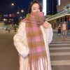 8 Colors Imitation Cashmere Plaid Scarf Advanced Sense Thickened Medium Long Fringe Warm Scarf For Girls Gift Shawl