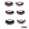 Faux Cils 5Pairs Set Faux Mink Cheveux Wispy Criss Cross Fluffy Épais Naturel Lash À La Main Sans Cruauté Outils De Maquillage Des Yeux 231024