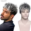 Wigs Synthetic Men Short Straight Wig Black Male Fleeciness Realistic Natural Headgear Hair Heat Resistant for Daily Partyl231024