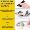 Fruit Vegetable Tools LMETJMA Premium Garlic Press Stainless Steel Mincer Crusher Easy to Squeeze and Clean Kitchen JT202 231023