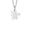 Hanger Kettingen 2 stks Paar Jigsaw Hangend Voor Vrouwen Mannen Zilver Kleur Puzzel Hart Gepolijst Ketting Sieraden Vakantie Geschenken