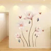 벽 스티커 화려한 꽃 나비 3D자가 접착제 벽지 데칼 방수 침실 배경 거실 장식 231023