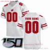 Aangepaste NCAA College Wisconsin Badgers voetbalshirt 23 Jonathan Taylor 56 Zack Baun 99 J.J Watt 25 Melvin Gordon 87 Quintez Cephus Stitche