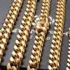 Chokers 6mm8mm10mm12mm Hiphop Hoog Gepolijst Goud Kleur 316L Rvs Curb Cubaanse Ketting Cadeau Voor Mannen Sieraden 231024