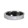 ハリウッドトリプル925スターリングシルバープロミスリングPave AAAAA CZ Stone Engagement Wedding Band Ring