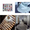 Brudslöjor Butterfly Wedding Veils Soft tle Två lager spets Brudanpassad Appliced ​​Edge Luxury Veil för klänning 9754857 Wedding otw8n