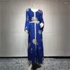 Roupas étnicas Mulheres Mangas Compridas Vestido Feminino Muçulmano Abaya Bronzing Maxi-Vestido Senhora Comprimento Total Islâmico Streetwear