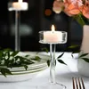 Ljusstakar Tall Glass Holder Transparent Candlestick Stand Bord mittstycke hem sovrum bröllop dekoration party romantisk 231023