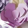 Fleurs décoratives bricolage violet géant papier toile de fond fleur artificielle à la main 5 pièces feuilles fête de mariage déco décoration de la maison vidéo