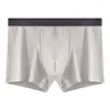 Underpants 4PCS Men Cotton Boxer U Convex Printed Soild Male Fashion Striped Shorts Panties Man Breathable Underwear Large Size