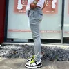 Męskie dżinsy mody uliczne Mężczyźni retro jasnoniebieski elastyczny rozciąganie chuda FITE Purple Paint Caking Designer Hip Hop Marki Pants 231024