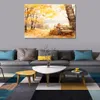 Affiche d'art de Style aquarelle, image de pique-nique d'automne imprimée sur toile, peinture pour décoration murale de bureau et de salle